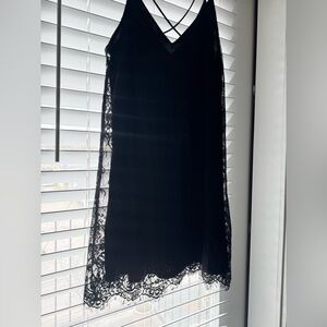 Mini Black dress with mesh overtop